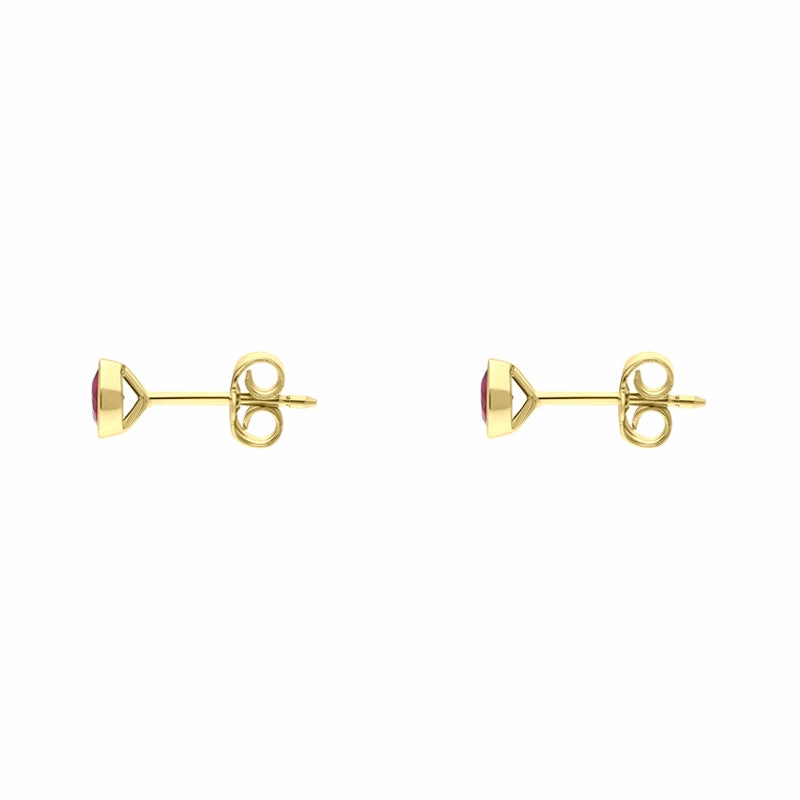 18ct Yellow Gold Ruby Round Martini Stud Earrings