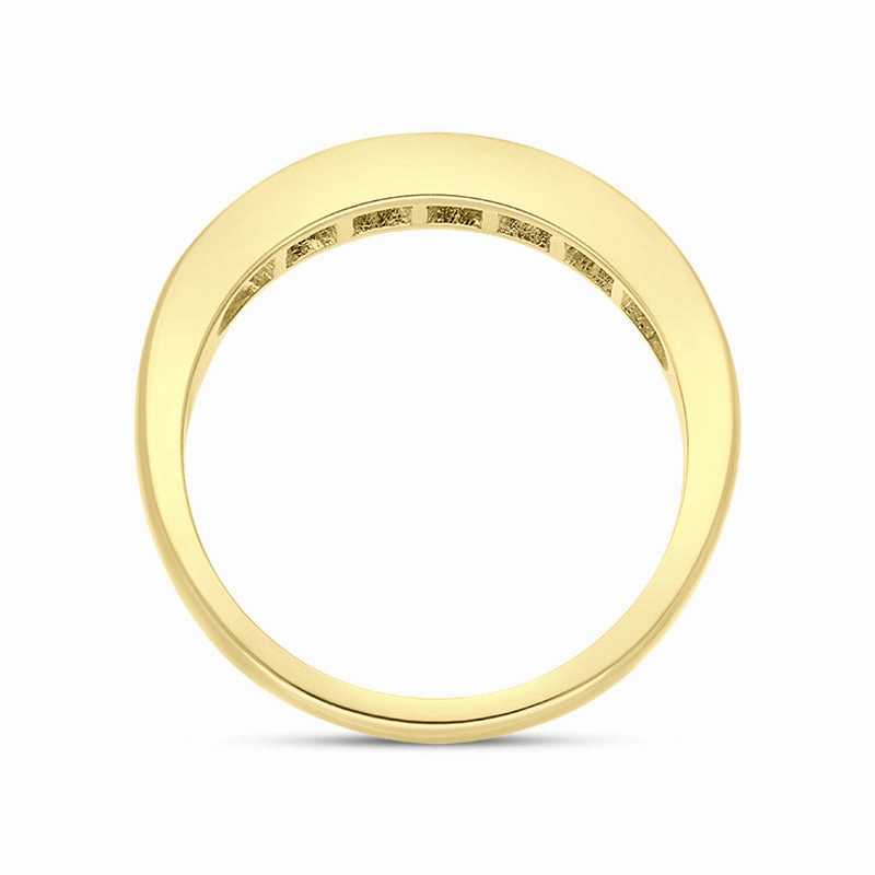 18ct Yellow Gold Sapphire Diamond Nine Stone Channel Set Half Eternity Ring