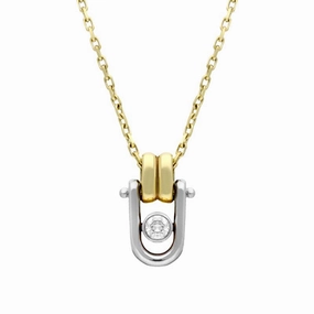 18ct Yellow Gold White Gold Diamond Necklace