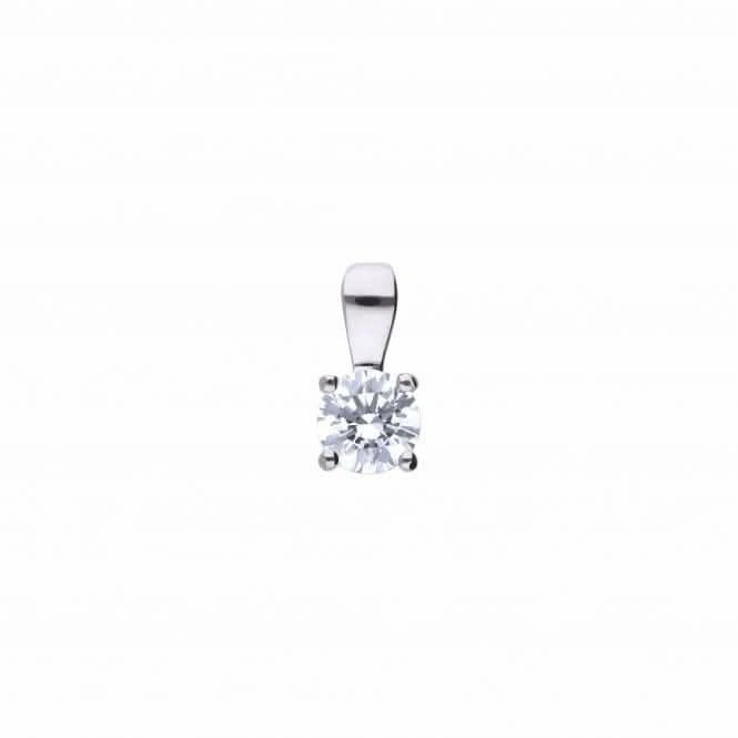 4 Claw Cubic Zirconia Solitaire 0.50ct Pendant P4917