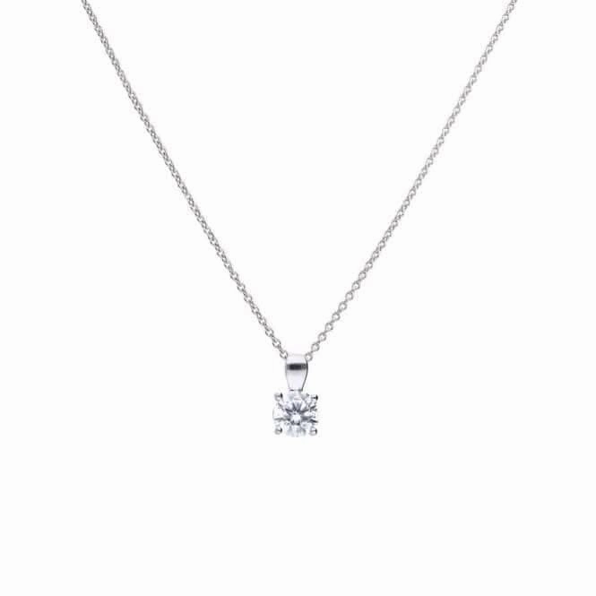 4 Claw Cubic Zirconia Solitaire 0.90ct Pendant P4919