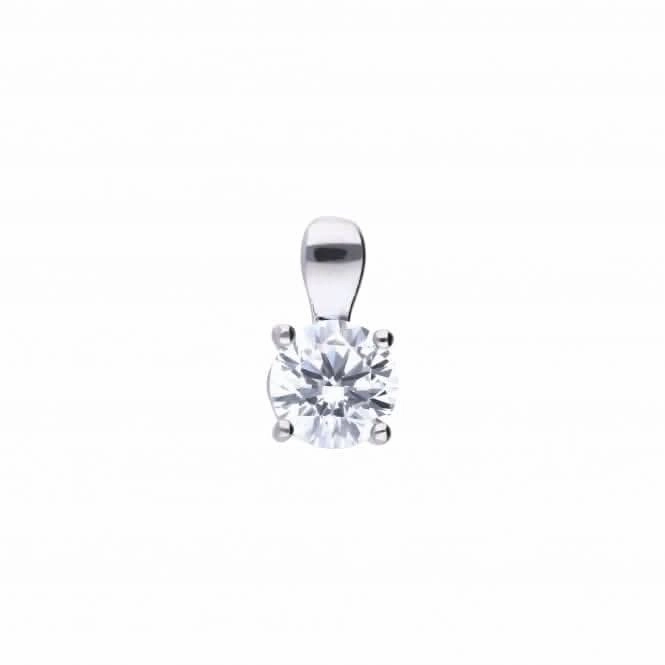 4 Claw Cubic Zirconia Solitaire 0.90ct Pendant P4919
