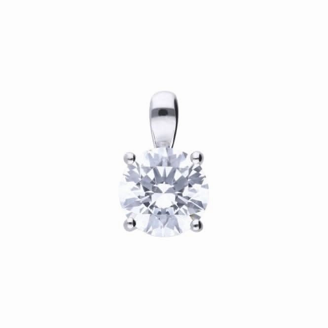 4 Claw Cubic Zirconia Solitaire 2ct Pendant P4920