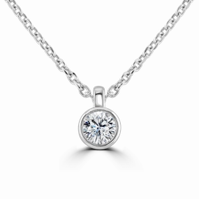 9ct White Gold 0.15ct Diamond Solitaire Necklace