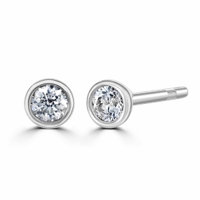 9ct White Gold 0.15ct Lab Grown Diamond Solitaire Stud Earrings