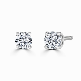 9ct White Gold 0.25ct Diamond Solitaire Stud Earrings