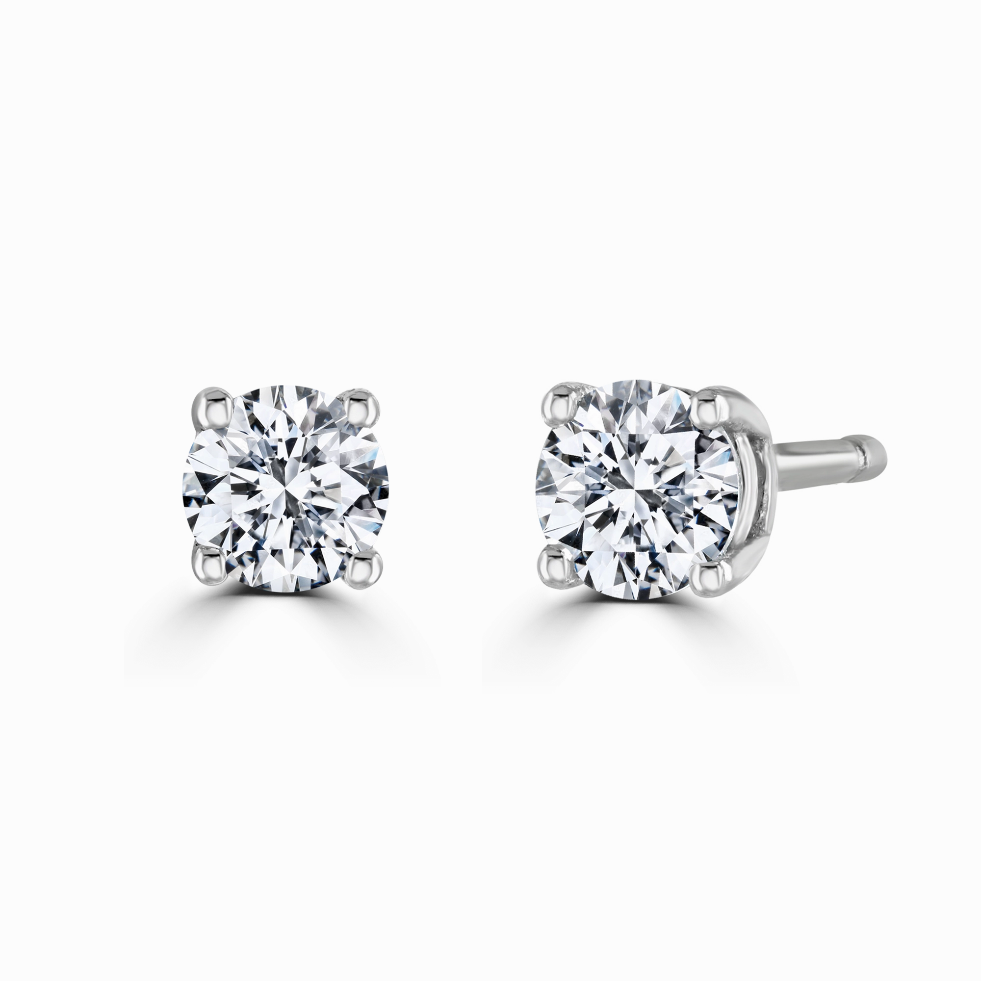 9ct White Gold 0.25ct Diamond Solitaire Stud Earrings