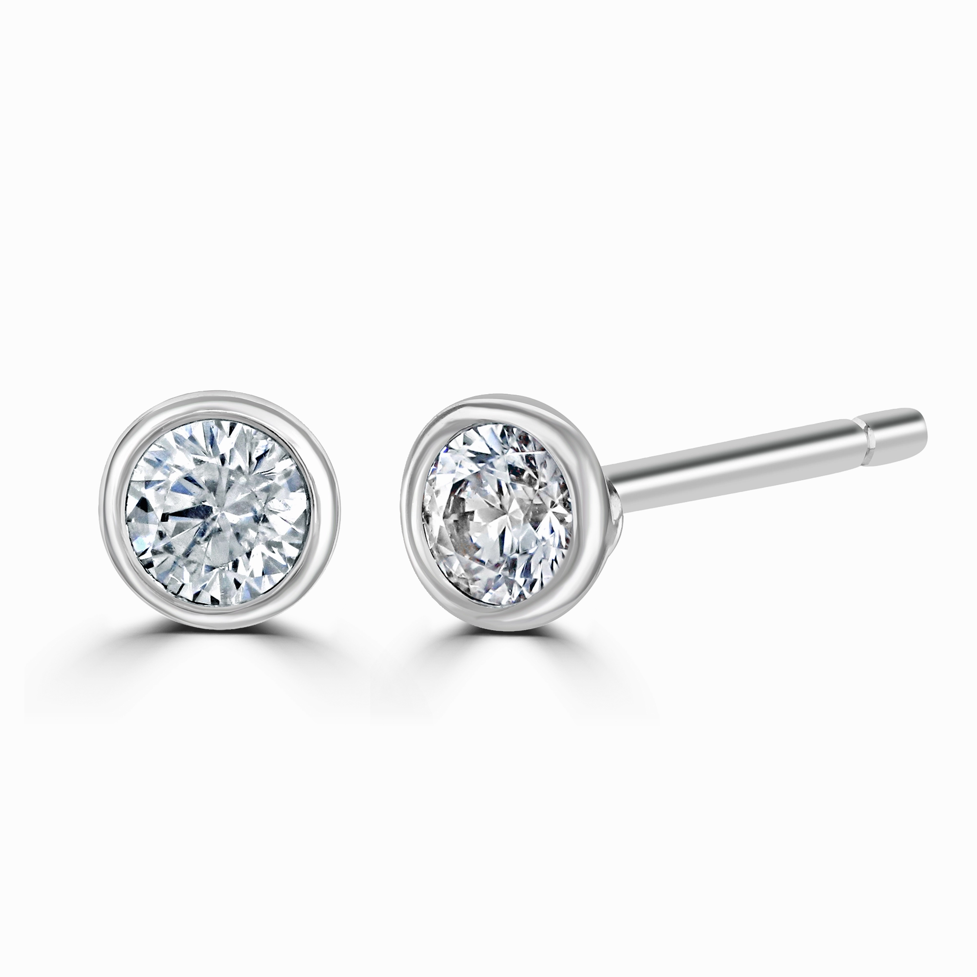 9ct White Gold 0.25ct Lab Grown Diamond Solitaire Stud Earrings