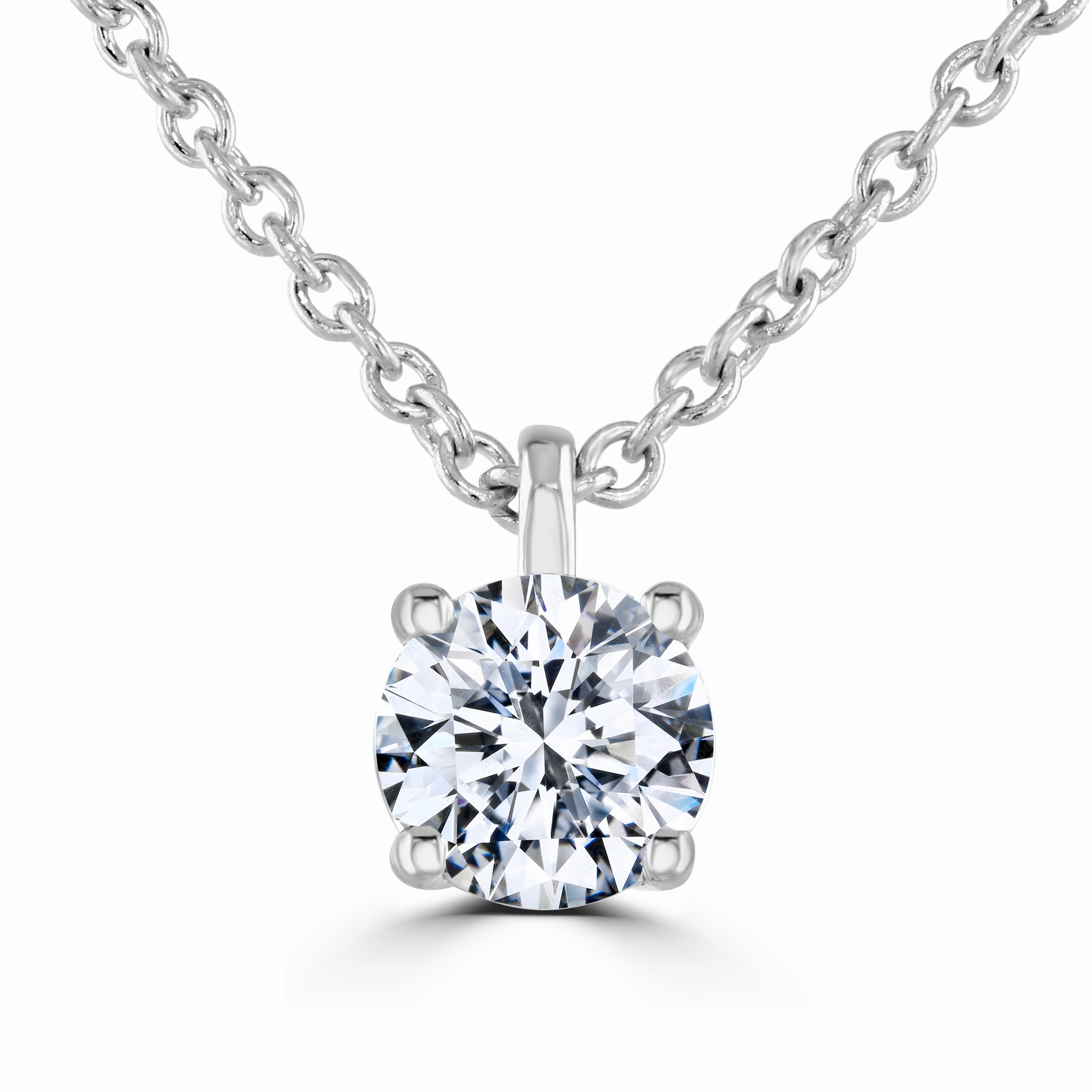 9ct White Gold 0.50ct Diamond Solitaire Necklace