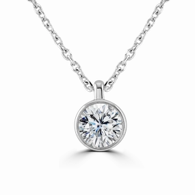 9ct White Gold 0.50ct Diamond Solitaire Necklace