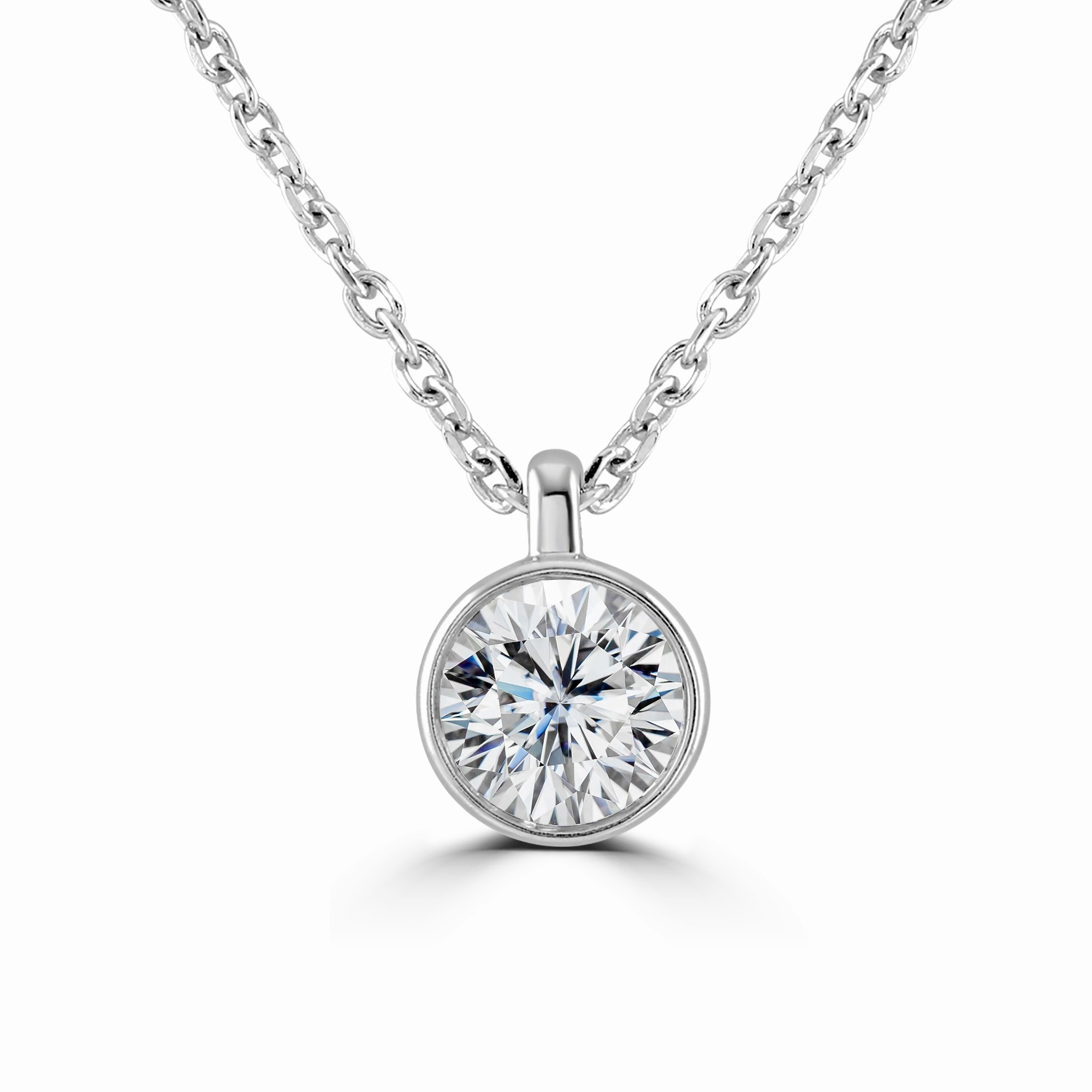 9ct White Gold 0.50ct Diamond Solitaire Necklace