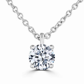 9ct White Gold 0.50ct Diamond Solitaire Necklace