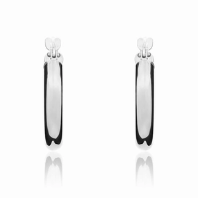 9ct White Gold 15mm Hoop Earrings
