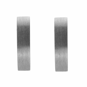 9ct White Gold Brushed Hinged Earrings D