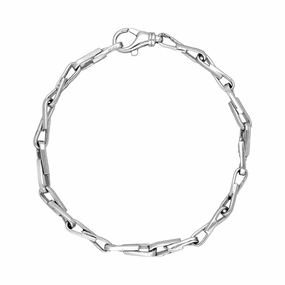 9ct White Gold Chain Link Bracelet