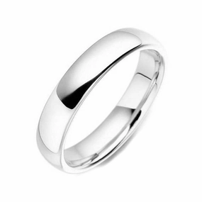 9ct White Gold Classic Court Shaped Medium Gauge Wedding Ring 6mm