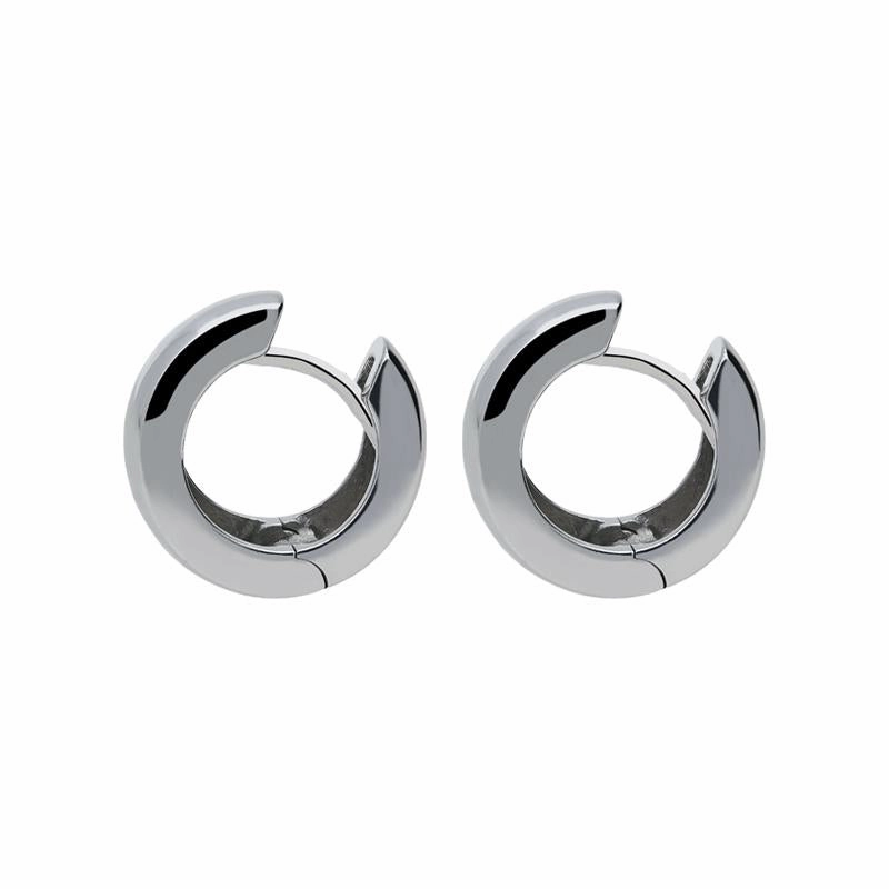 9ct White Gold Graduating Hoop Earrings