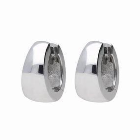 9ct White Gold Graduating Hoop Earrings