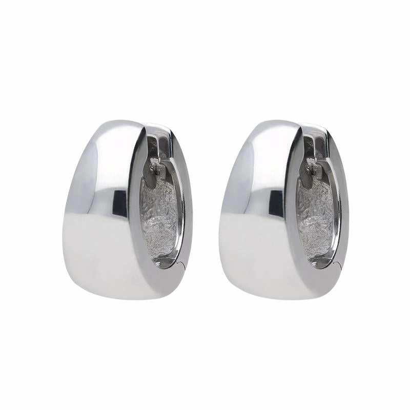 9ct White Gold Graduating Hoop Earrings