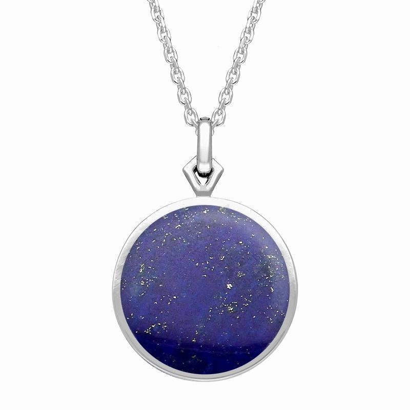9ct White Gold Lapis Lazuli Flore Filigree Necklace