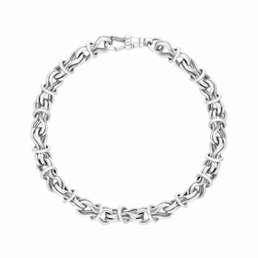 9ct White Gold Multi Link Handmade Bracelet