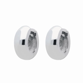 9ct White Gold Polished Hoop Earrings
