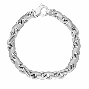 9ct White Gold Satin Infinity Link Bracelet