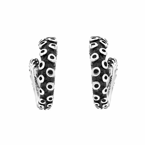 9ct White Gold Tentacle Curl Stud Earrings