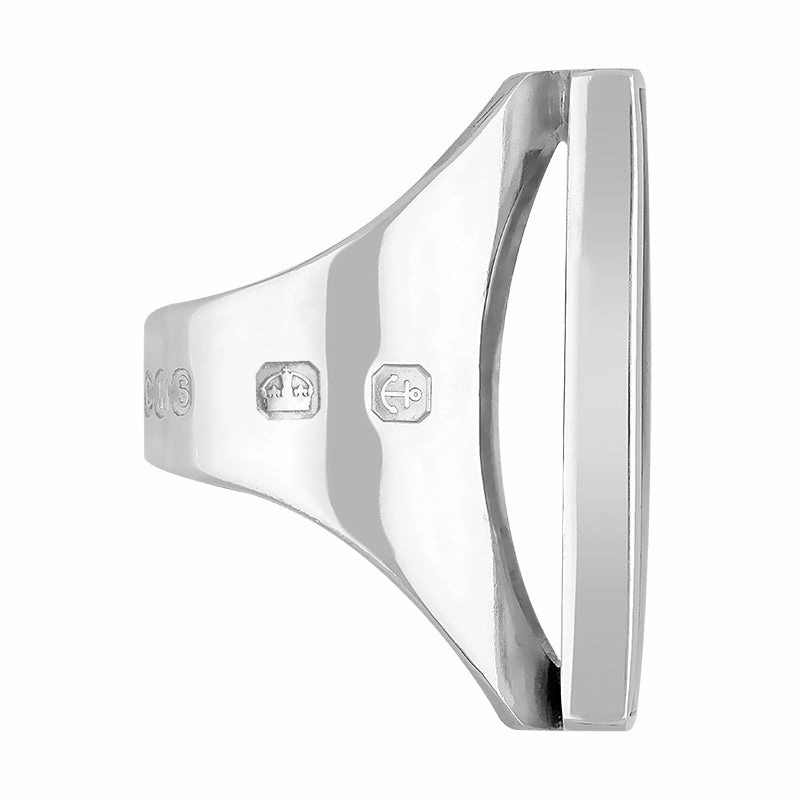9ct White Gold Turquoise King's Coronation Hallmark Large Square Ring D