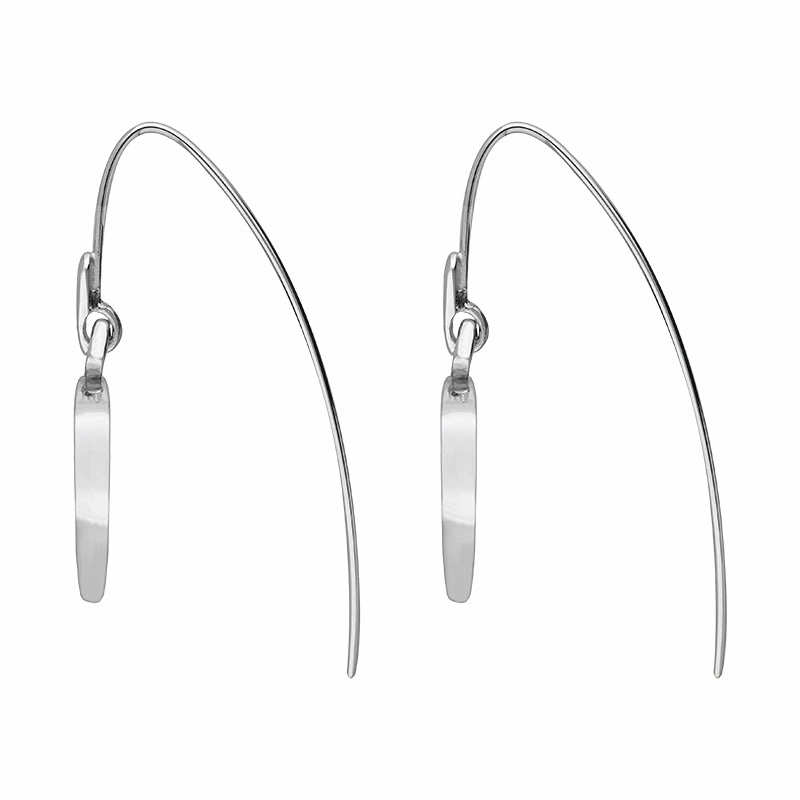 9ct White Gold Whitby Jet Flore Filigree Heart Drop Earrings