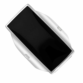 9ct White Gold Whitby Jet Queen's Jubilee Hallmark Large Oblong Ring D