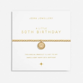 A Little 50th Birthday Gold Plated 17.5cm Stretch Bracelet 6991