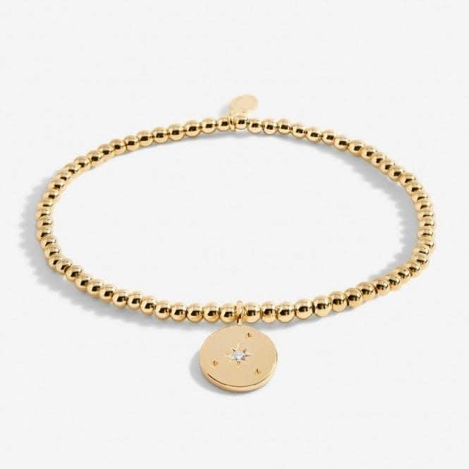 A Little Live In the Moment Gold Plated 17.5cm Stretch Bracelet 6986