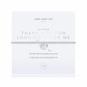 A Little Thank You For Looking After Me Silver 17.5cm Stretch Bracelet 3473