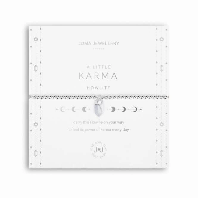 Affirmation Crystal A Little Karma Howlite Silver Stretch Bracelet 5259