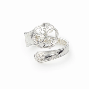 Alex And Ani Path of Life Sterling Silver Spoon Ring