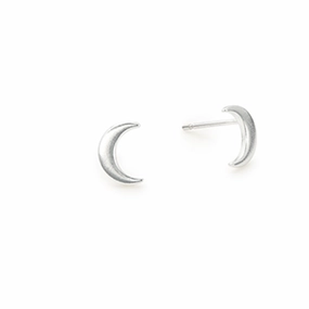 Alex And Ani Sterling Silver Moon Stud Earrings
