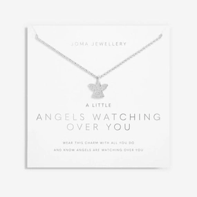 Angels Watching Over You Silver 46cm   5cm Necklace 6112