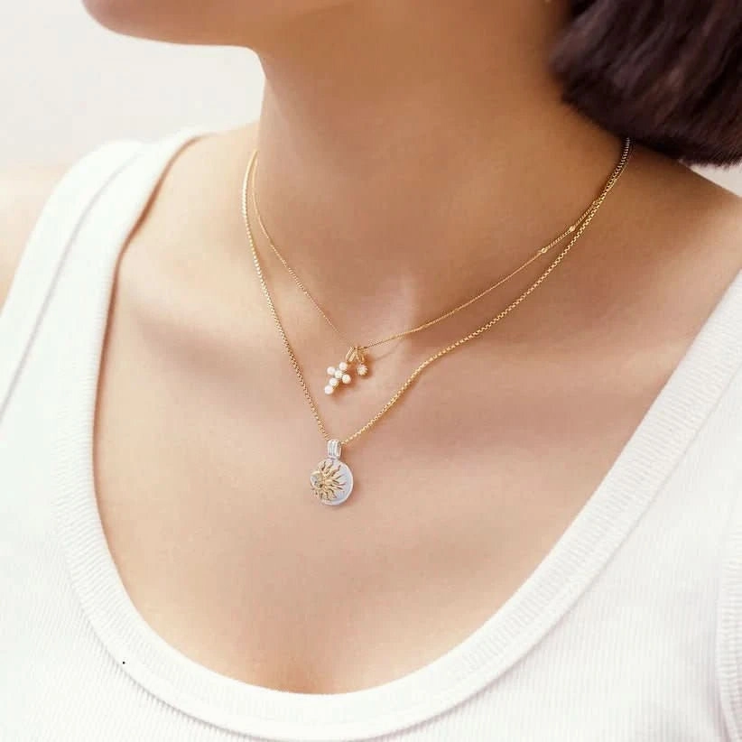 Ania Haie Gold Gold Shell Pearl Cross Charm NC060-06G