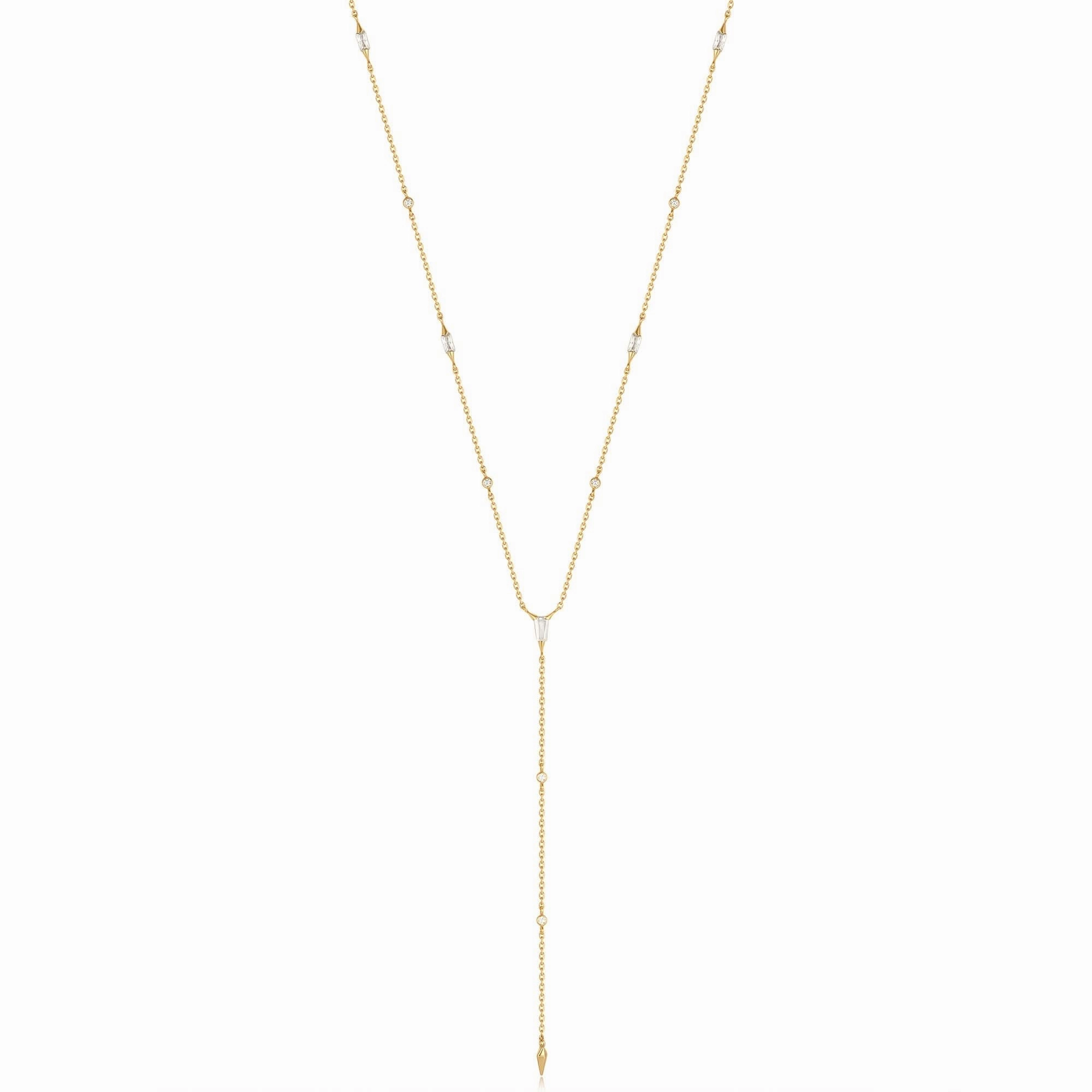 Ania Haie Gold Sparkle Point Y Necklace N053-05G