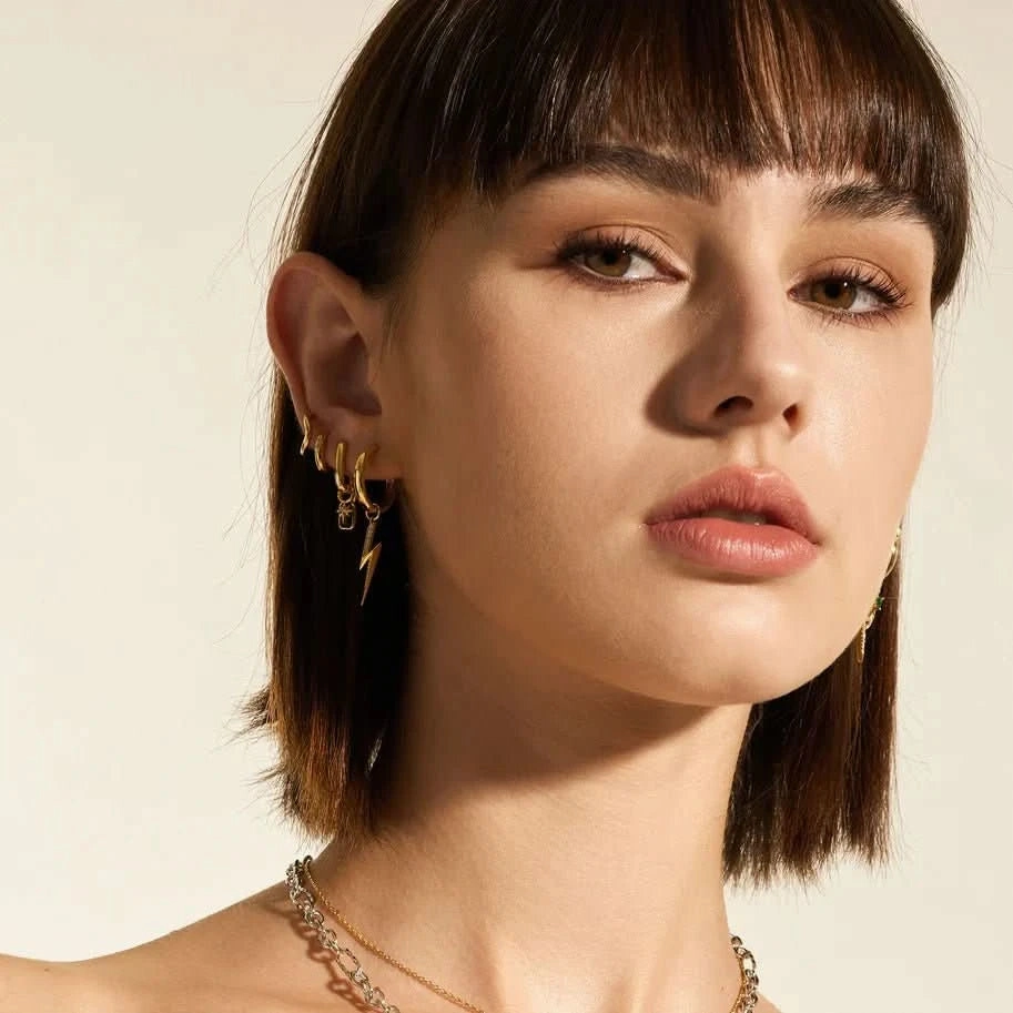 Ania Haie Gold Star Huggie Hoop Earrings E048-02G