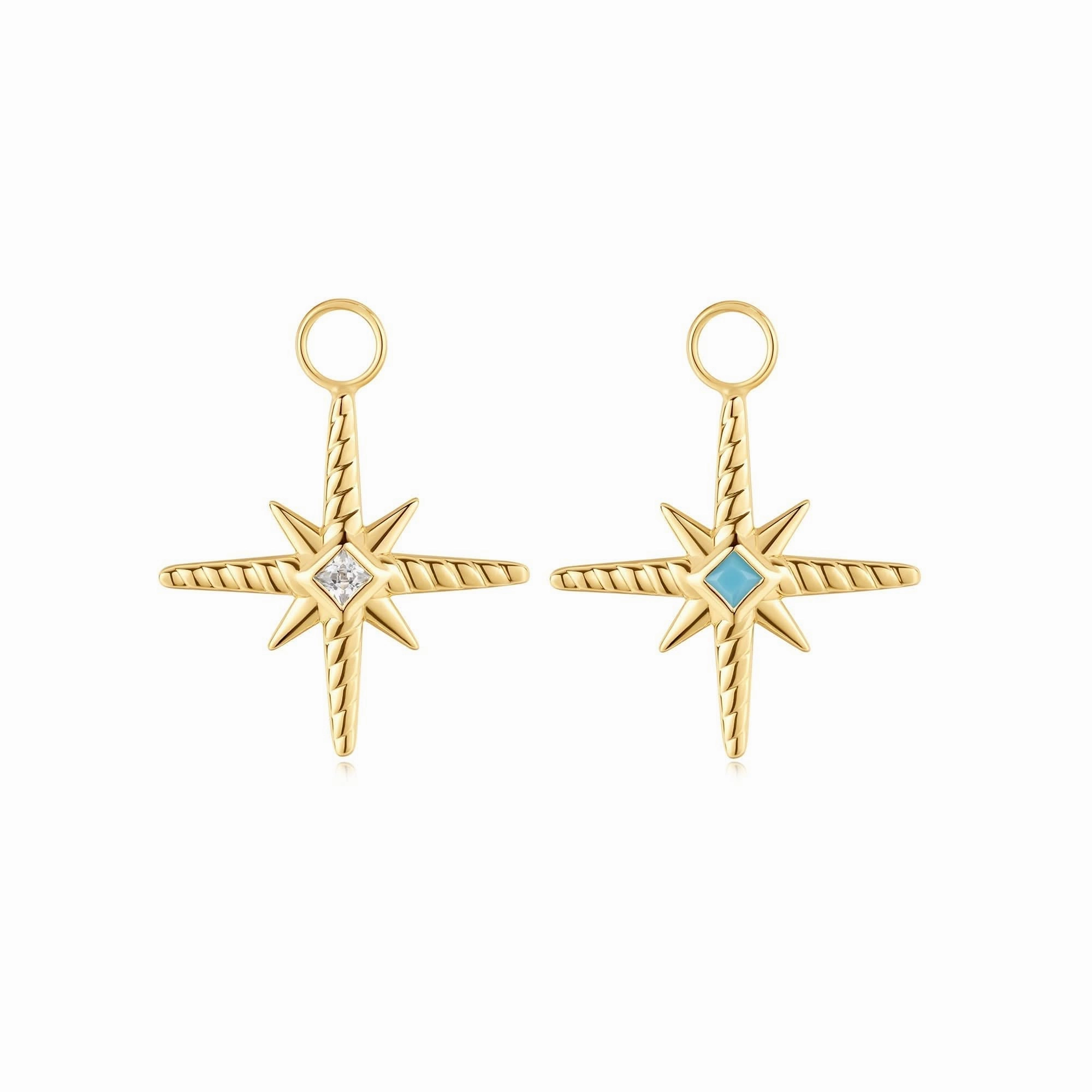 Ania Haie Gold Turquoise Cubic Zirconia Star Earring Charm EC060-04G