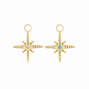 Ania Haie Gold Turquoise Cubic Zirconia Star Earring Charm EC060-04G