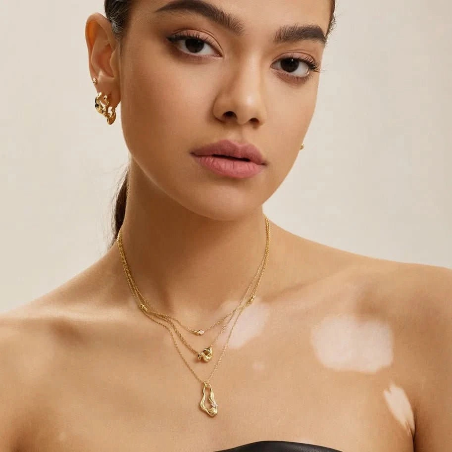 Ania Haie Gold Twisted Wave Drop Pendant Necklace N050-01G