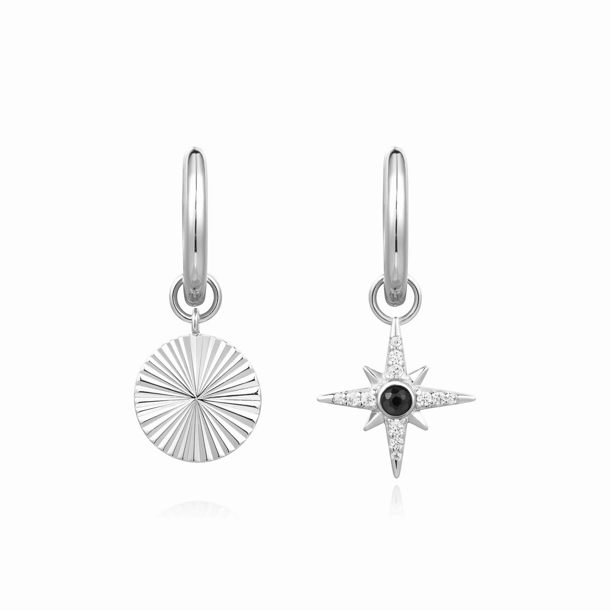 Ania Haie Silver Astrolabe Charm Huggies E059-20H