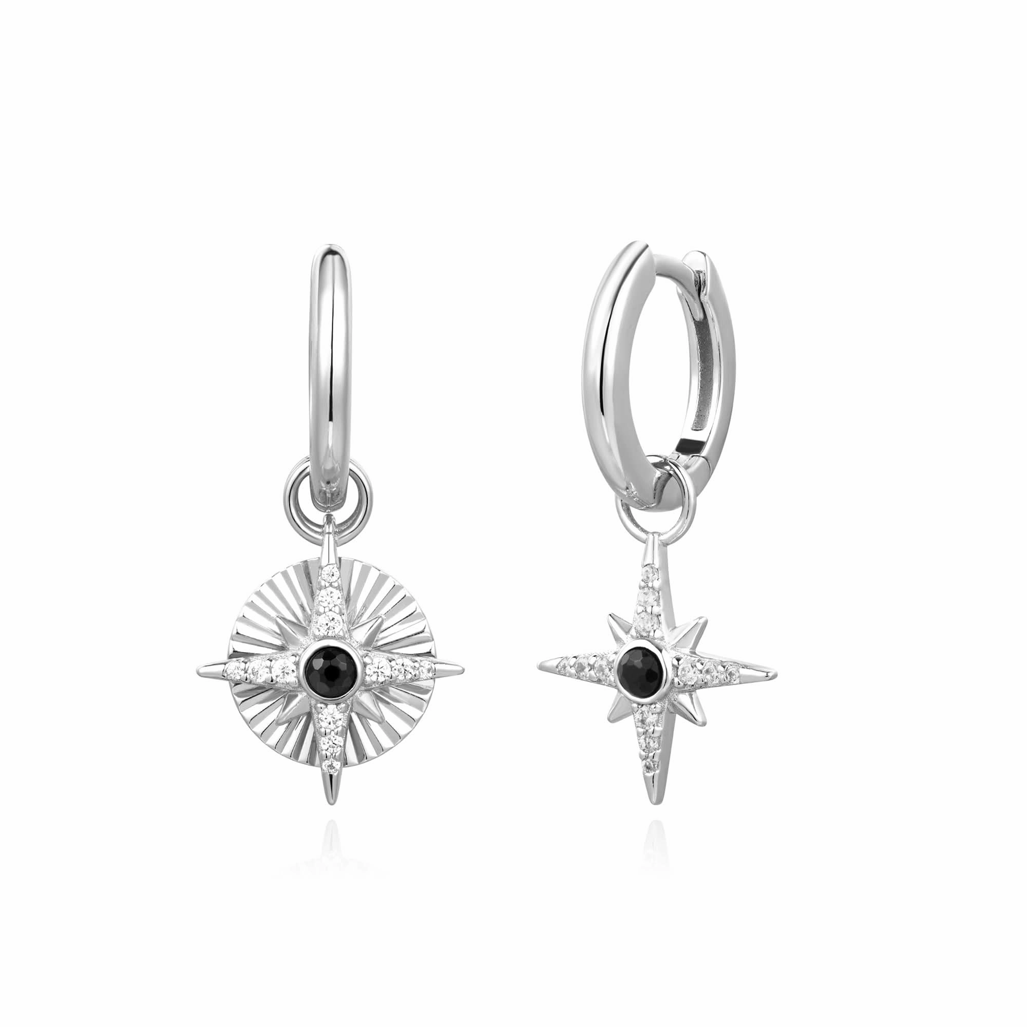 Ania Haie Silver Astrolabe Charm Huggies E059-20H