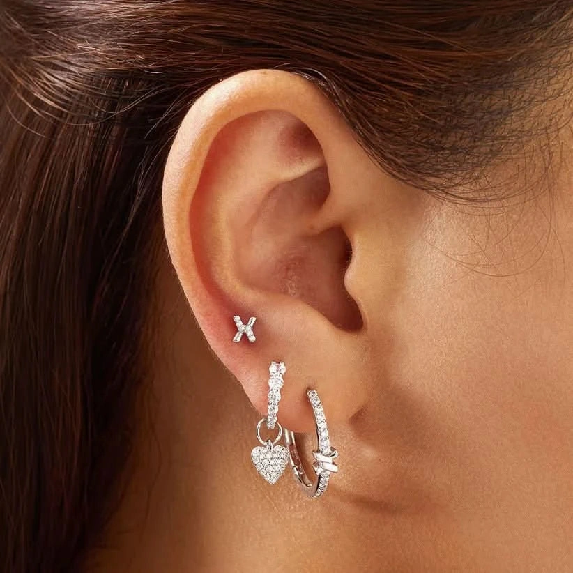 Ania Haie Silver Cross Hoops E061-14H