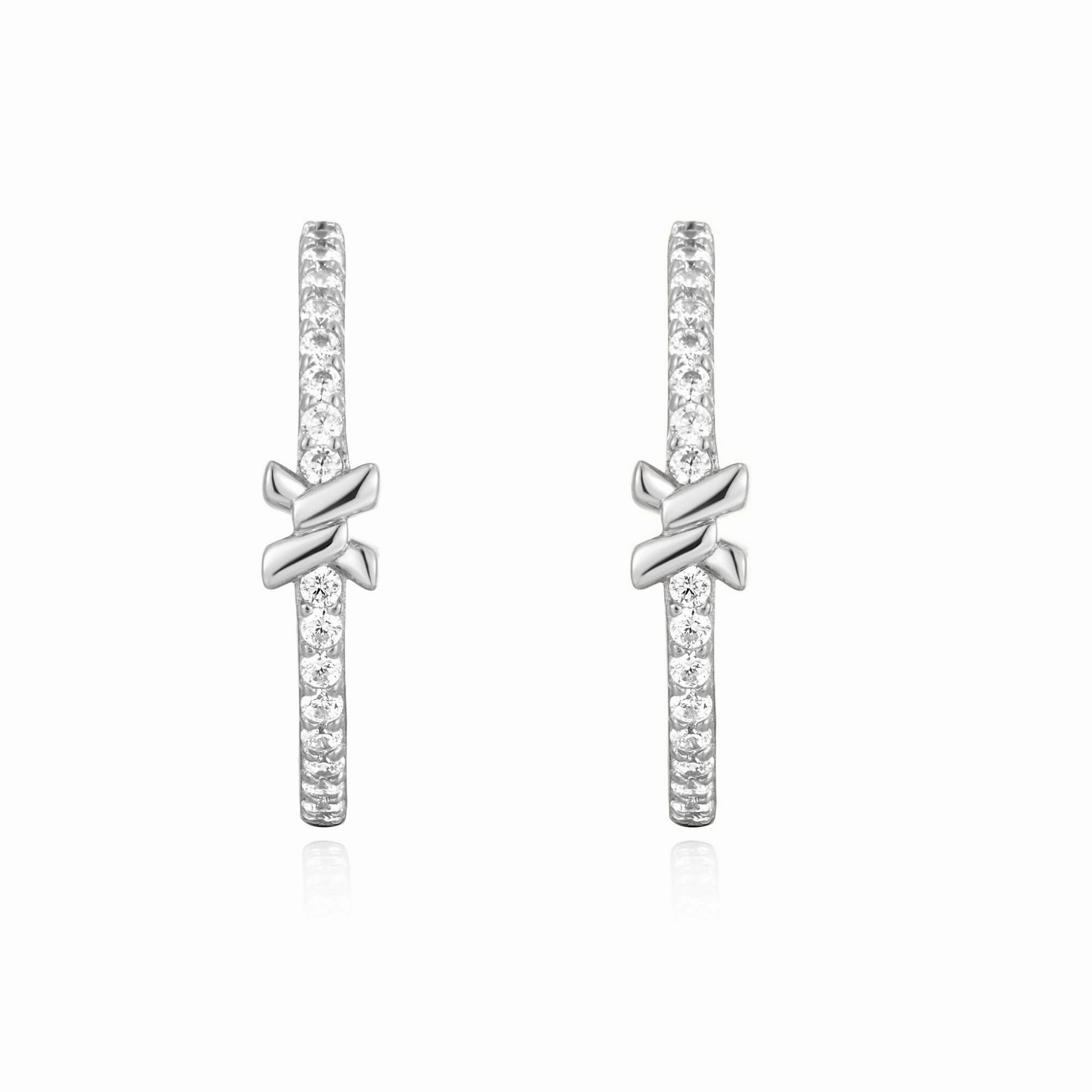 Ania Haie Silver Cross Hoops E061-14H