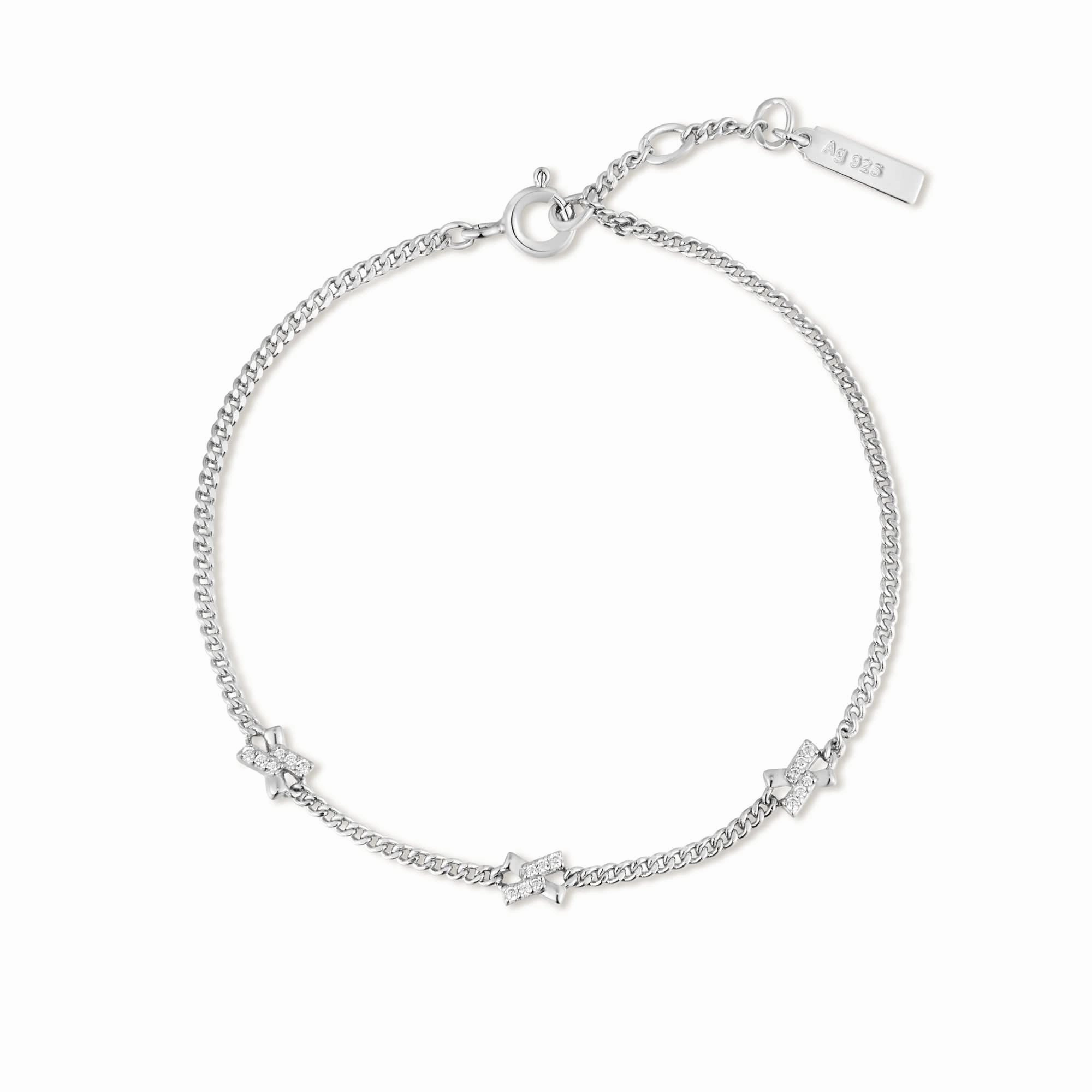 Ania Haie Silver Cross Station Bracelet B061-03H