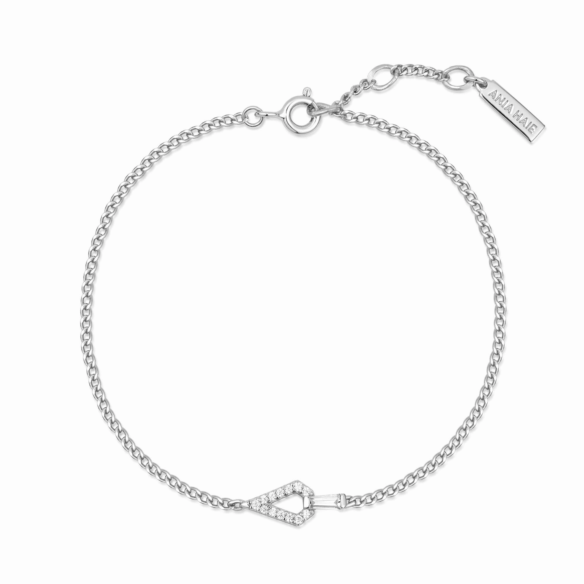 Ania Haie Silver Geometric Cubic Zirconia Bracelet B059-02H